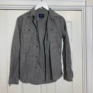 American Eagle grey button up size S